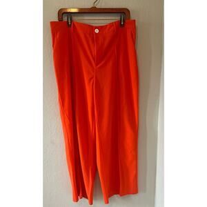 Women's Shein Wide Leg  Baggy Fall Orange Trouser Pants w Elastic Waist Size 1XL